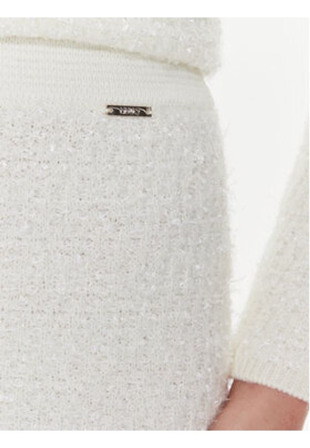Liu Jo Spódnica ołówkowa MF3294 MA34O Écru Slim Fit. Materiał: syntetyk
