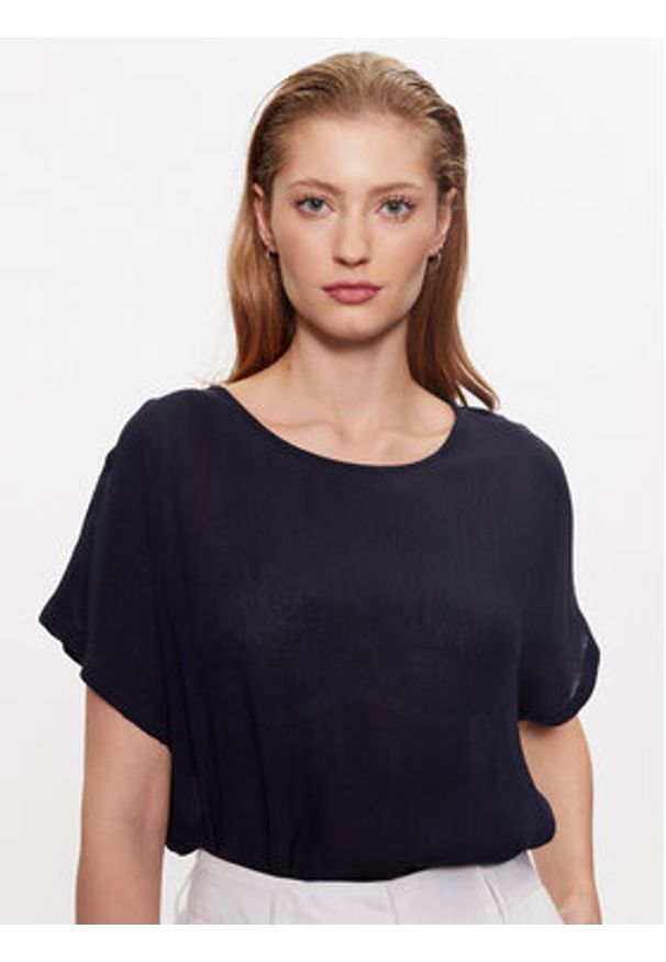 Kaffe Bluzka Amber Stanley 10500781 Granatowy Loose Fit. Kolor: niebieski. Materiał: wiskoza