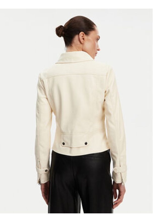 Rinascimento Kurtka z imitacji skóry CFC0119619003 Écru Regular Fit. Materiał: skóra
