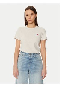 Tommy Jeans T-Shirt DW0DW20153 Beżowy Regular Fit. Kolor: beżowy. Materiał: bawełna