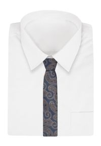Alties - Krawat - ALTIES - Granat w Duże Paisley. Kolor: niebieski. Materiał: tkanina. Wzór: paisley. Styl: elegancki, wizytowy #2