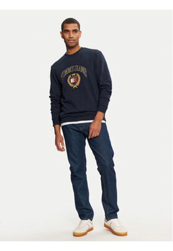 Tommy Jeans Bluza DM0DM19755 Granatowy Regular Fit. Kolor: niebieski. Materiał: bawełna