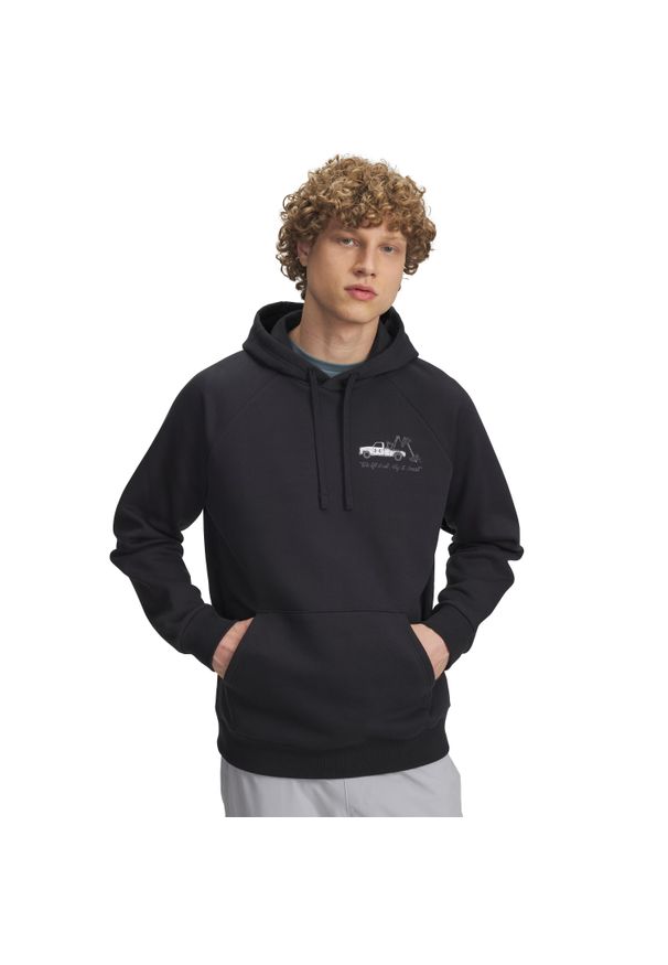 Bluza z kapturem Under Armour Rival HBR Logo. Typ kołnierza: kaptur. Kolor: czarny. Sport: fitness