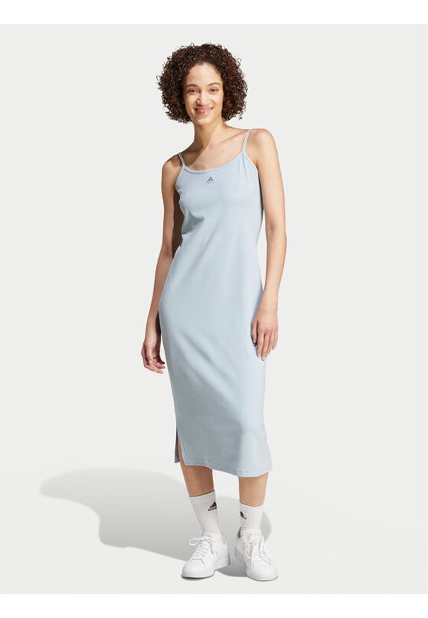 Adidas - adidas Sukienka codzienna ALL SZN IY6728 Błękitny Slim Fit. Okazja: na co dzień. Kolor: niebieski. Materiał: wiskoza, bawełna. Typ sukienki: proste. Styl: casual