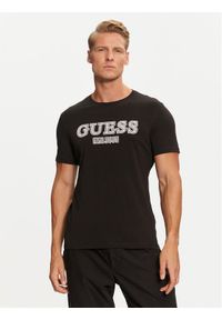 Guess T-Shirt M4BI45 I3Z14 Czarny Slim Fit. Kolor: czarny. Materiał: bawełna