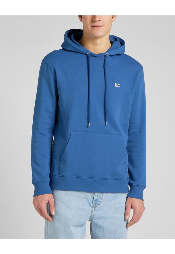 Lee - LEE PLAIN HOODIE MĘSKA BLUZA Z KAPTUREM BLUE UNION L80YSPUF 112145595. Typ kołnierza: kaptur