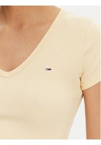 Tommy Jeans T-Shirt Essential DW0DW17385 Żółty Slim Fit. Kolor: żółty. Materiał: bawełna #4