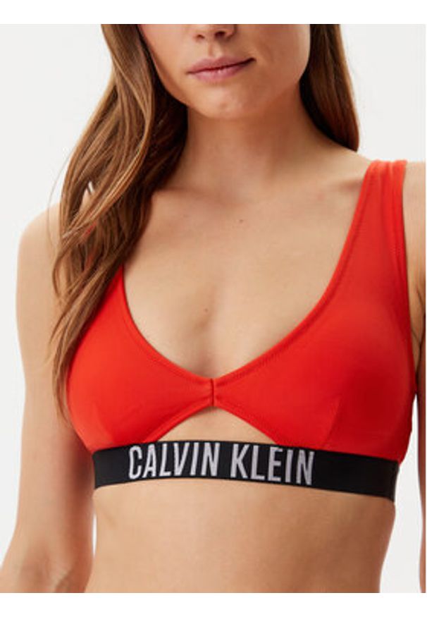 Calvin Klein Swimwear Góra od bikini KW0KW02745 Czerwony. Kolor: czerwony. Materiał: syntetyk