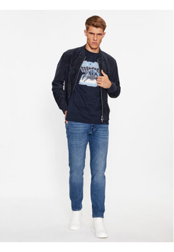 BOSS - Boss T-Shirt Teenter 50503551 Granatowy Regular Fit. Kolor: niebieski. Materiał: bawełna