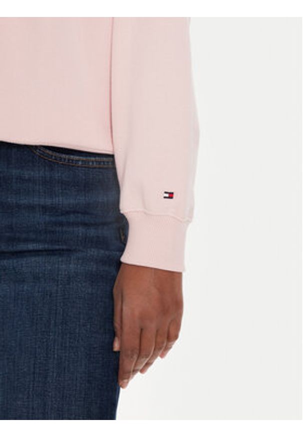 TOMMY HILFIGER - Tommy Hilfiger Bluza Modern Script WW0WW42615 Różowy Regular Fit. Kolor: różowy. Materiał: bawełna