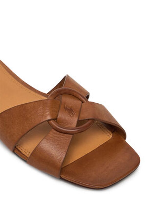 Polo Ralph Lauren Klapki O-Ring 818955857001 Brązowy. Kolor: brązowy. Materiał: skóra