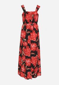 Born2be - Czarna Rozkloszowana Sukienka z Wiskozą w Kwiatowym Wzór Nilarune. Kolor: czarny. Materiał: wiskoza. Długość rękawa: na ramiączkach. Wzór: kwiaty. Sezon: lato. Styl: klasyczny #4