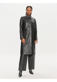 Calvin Klein Płaszcz przejściowy K20K207081 Czarny Oversize. Kolor: czarny. Materiał: skóra #1