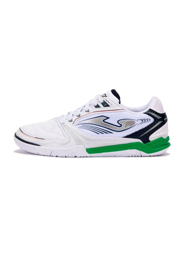 Buty piłkarskie męskie Joma Dribling IN. Zapięcie: sznurówki. Kolor: biały. Materiał: syntetyk, tkanina, materiał. Szerokość cholewki: normalna. Sport: piłka nożna