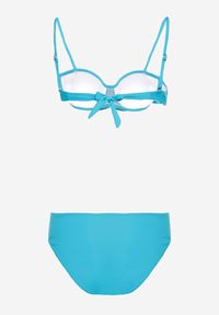 Renee - Niebieskie 2-Częściowe Bikini Biustonosz Zdobiony Cekinami Majtki Figi Oreviana. Kolor: niebieski. Wzór: aplikacja