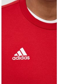 adidas Performance bluza męska kolor czerwony z aplikacją. Okazja: na co dzień. Kolor: czerwony. Materiał: bawełna, poliester. Wzór: aplikacja. Styl: casual #3