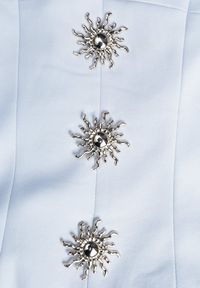 Born2be - Niebieska Sukienka z Wiązanym Dekoltem Typu Halter i Biżuteryjnymi Guzikami Raena. Okazja: na co dzień. Typ kołnierza: dekolt halter. Kolor: niebieski. Typ sukienki: proste. Styl: casual. Długość: midi #7