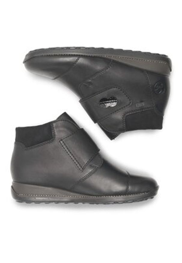 Rieker Botki 44255-00 Czarny. Kolor: czarny. Materiał: skóra