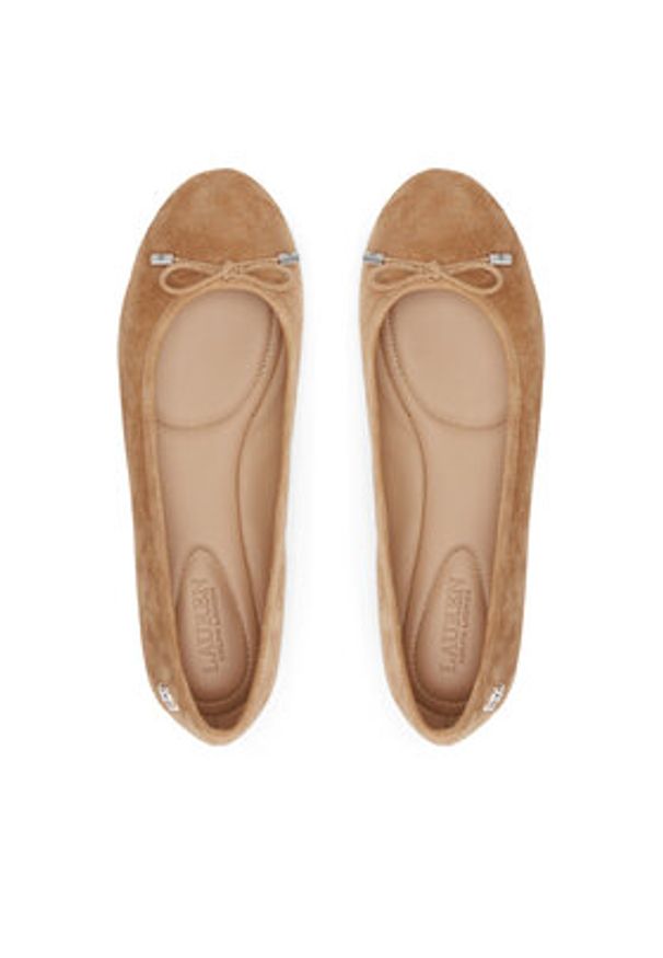 Lauren Ralph Lauren Baleriny 802943066001 Brązowy. Kolor: brązowy. Materiał: zamsz, skóra