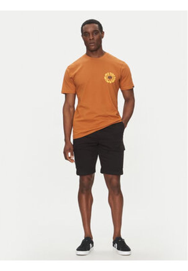 Quiksilver T-Shirt EQYZT08036 Brązowy Regular Fit. Kolor: brązowy. Materiał: bawełna