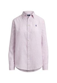 Polo Ralph Lauren Koszula 211A96158006 Fioletowy Classic Fit. Typ kołnierza: polo. Kolor: fioletowy. Materiał: len #4