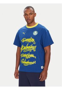 Puma T-Shirt CWC Hoops x Palmeiras 631704 Niebieski Regular Fit. Kolor: niebieski. Materiał: bawełna