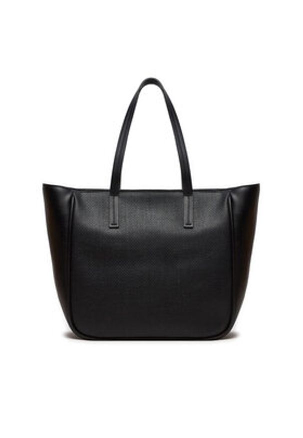 Calvin Klein Jeans Torebka Ck Refine Md Shopper Braid K60K612137 Czarny. Kolor: czarny. Materiał: skórzane