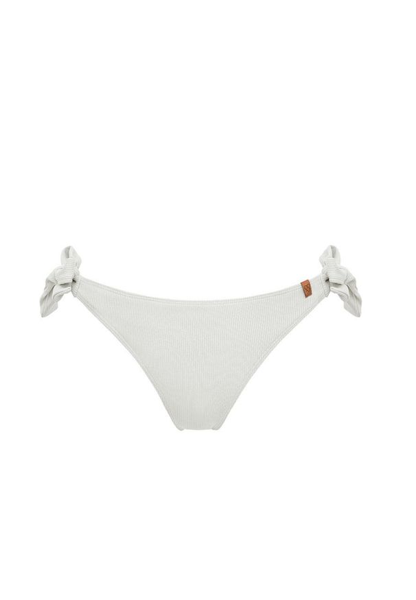 MUUV - Figi kąpielowe Tied Tanga. Kolor: biały. Materiał: dzianina, materiał, prążkowany