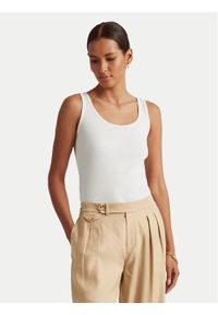 Lauren Ralph Lauren - LAUREN RALPH LAUREN Top 200704777004 Biały Slim Fit. Kolor: biały. Materiał: bawełna #1
