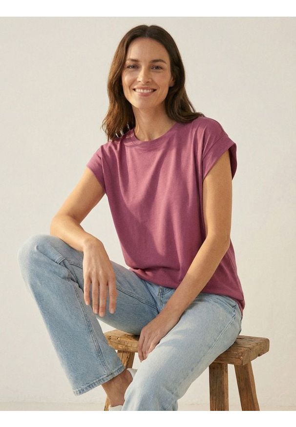 Sinsay - Koszulka z krótkim rękawkiem - Inny. Długość rękawa: krótki rękaw. Długość: krótkie