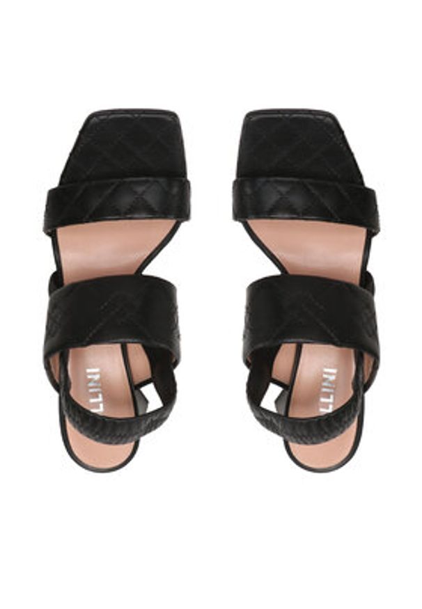 Pollini Sandały SA16377C1GTE0000 Czarny. Kolor: czarny. Materiał: skóra