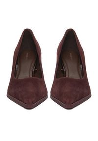 Gino Rossi - GINO ROSSI Szpilki EO-INTI-2635-1 Bordowy. Kolor: czerwony. Materiał: zamsz, skóra. Obcas: na szpilce #7