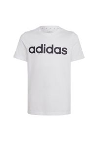 Adidas - Essentials Linear Logo Cotton Tee. Kolor: biały, czarny, wielokolorowy