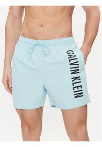 Calvin Klein Swimwear Szorty kąpielowe KM0KM01004 Niebieski Regular Fit. Kolor: niebieski. Materiał: syntetyk