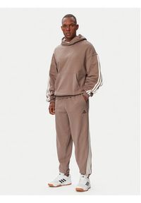 Adidas - adidas Spodnie dresowe Kit 3-Stripes Regular Cuffed KW2361 Beżowy Regular Fit. Kolor: beżowy. Materiał: bawełna #6