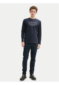 Tom Tailor Denim Longsleeve 1043484 Granatowy Regular Fit. Kolor: niebieski. Materiał: bawełna. Długość rękawa: długi rękaw