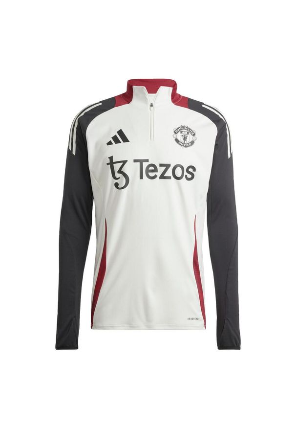 Adidas - Bluza Manchester United Tiro 24 Training. Kolor: czarny, biały, wielokolorowy. Materiał: dresówka, materiał. Sport: piłka nożna