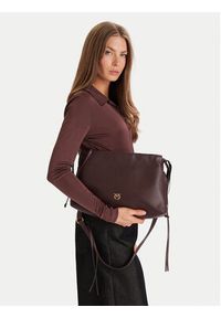 Pinko - PINKO Torebka Maxi Clutch+Tracolla SP Al 25-26 PLTT 105825 A0QO Brązowy. Kolor: brązowy. Materiał: skórzane #4