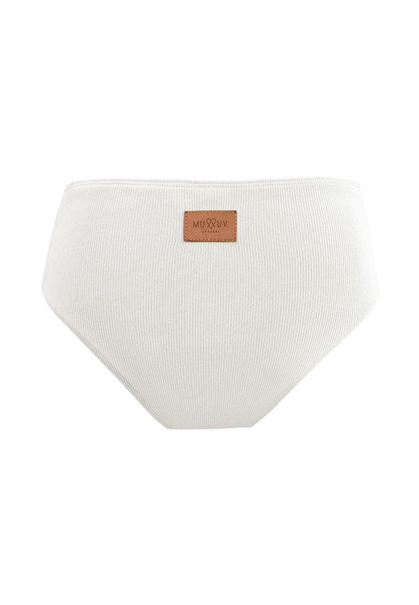 MUUV - Figi kąpielowe Retro Bikini. Stan: podwyższony. Kolor: biały. Materiał: materiał, prążkowany