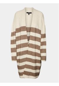 Vero Moda Curve Kardigan 10291296 Beżowy Regular Fit. Kolor: beżowy. Materiał: syntetyk #4