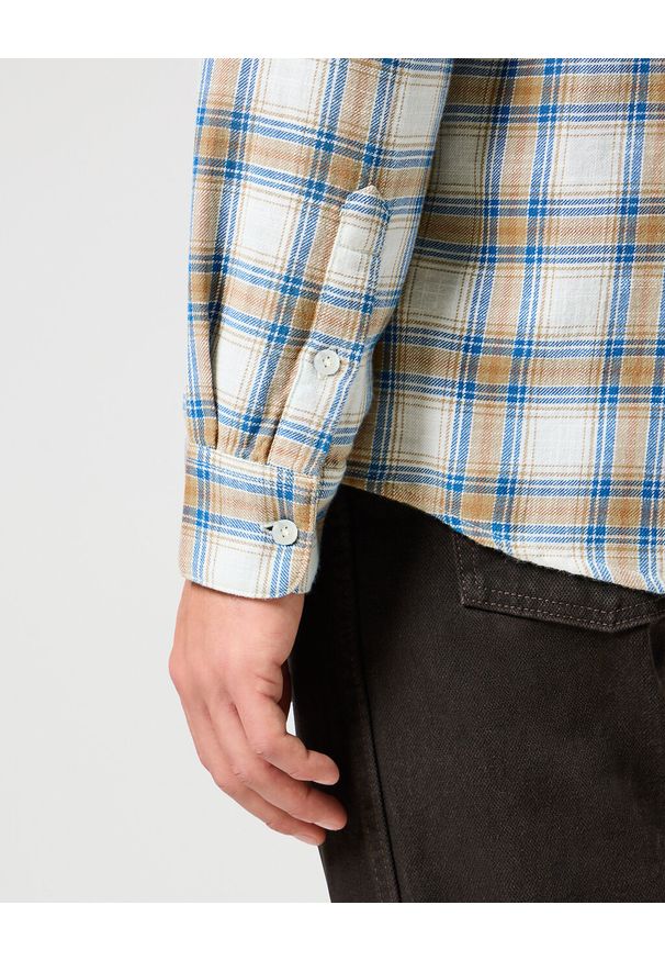 Wrangler - WRANGLER MĘSKA KOSZULA 1 PKT INDIGO SHIRT WHITE 112357227 W5K8018067