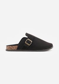 Born2be - Czarne Klapki Typu Chodaki na Korkowej Podeszwie Andrena. Okazja: na co dzień. Kolor: czarny. Materiał: jeans, len. Styl: klasyczny, casual #7