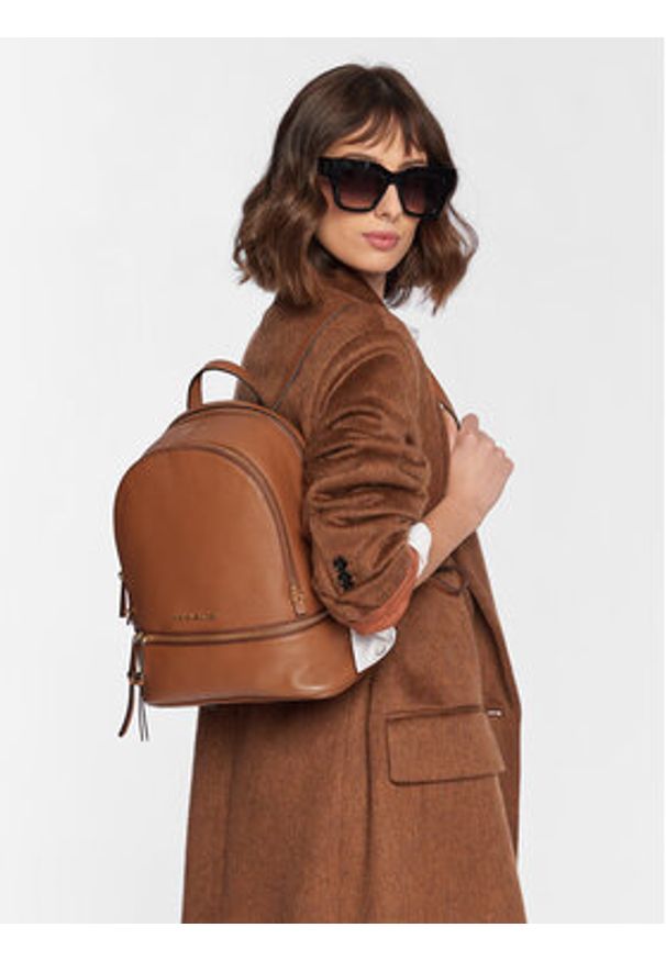 MICHAEL Michael Kors Plecak Rhea Zip 30S5GEZB1L Brązowy. Kolor: brązowy. Materiał: skóra