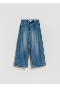 Reserved - Jeansy super wide leg - niebieski. Kolor: niebieski #1