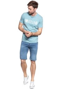 Mustang - SPODENKI MUSTANG Chicago Short DENIM BLUE 1008363 5000 312. Materiał: denim