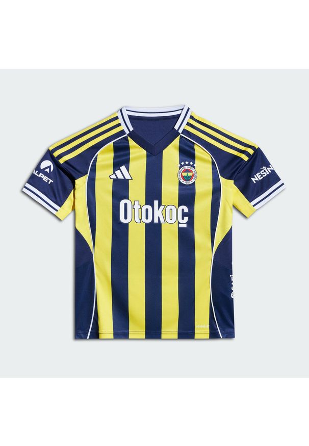 Adidas - Koszulka podstawowa dla dzieci Fenerbahçe 2025/2026. Kolor: niebieski, wielokolorowy, żółty. Sport: piłka nożna