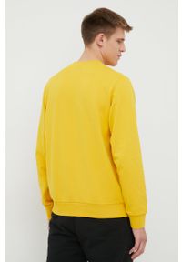 Jack Wolfskin bluza bawełniana męska kolor żółty gładka. Kolor: żółty. Materiał: bawełna. Wzór: gładki
