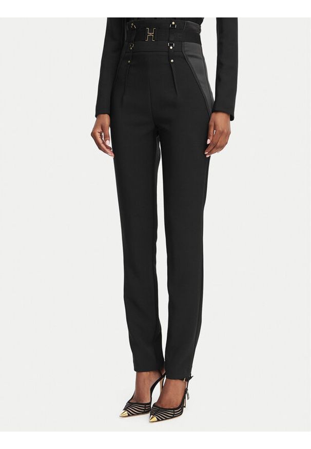 Elisabetta Franchi Spodnie materiałowe PA-180-62E2-V450 Czarny Slim Fit. Kolor: czarny. Materiał: syntetyk