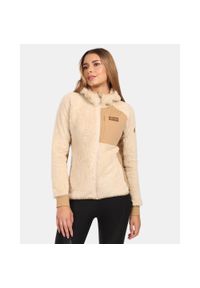 Damska bluza polarowa z kapturem Kilpi NORKA-W. Typ kołnierza: kaptur. Kolor: beżowy. Materiał: polar. Sport: turystyka piesza #1