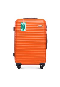 Wittchen - Średnia walizka z zawieszką pomarańczowa. Kolor: pomarańczowy. Materiał: guma. Wzór: kolorowy. Styl: wakacyjny, elegancki